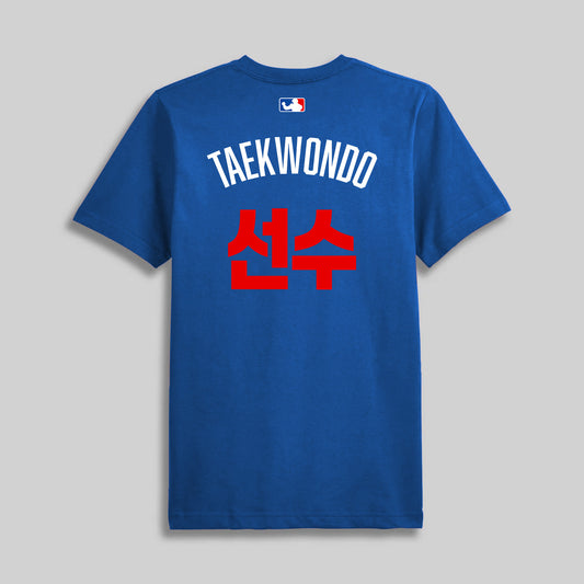 Taekwondo Player Sparring Tee - Blue